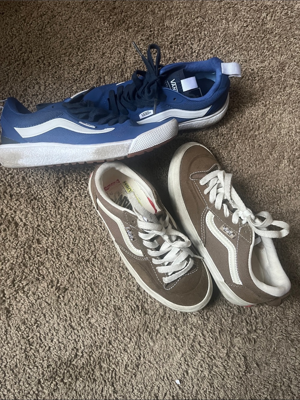 Vans Low Top Sneakers in Blue and Brown - Classic Side Stripe